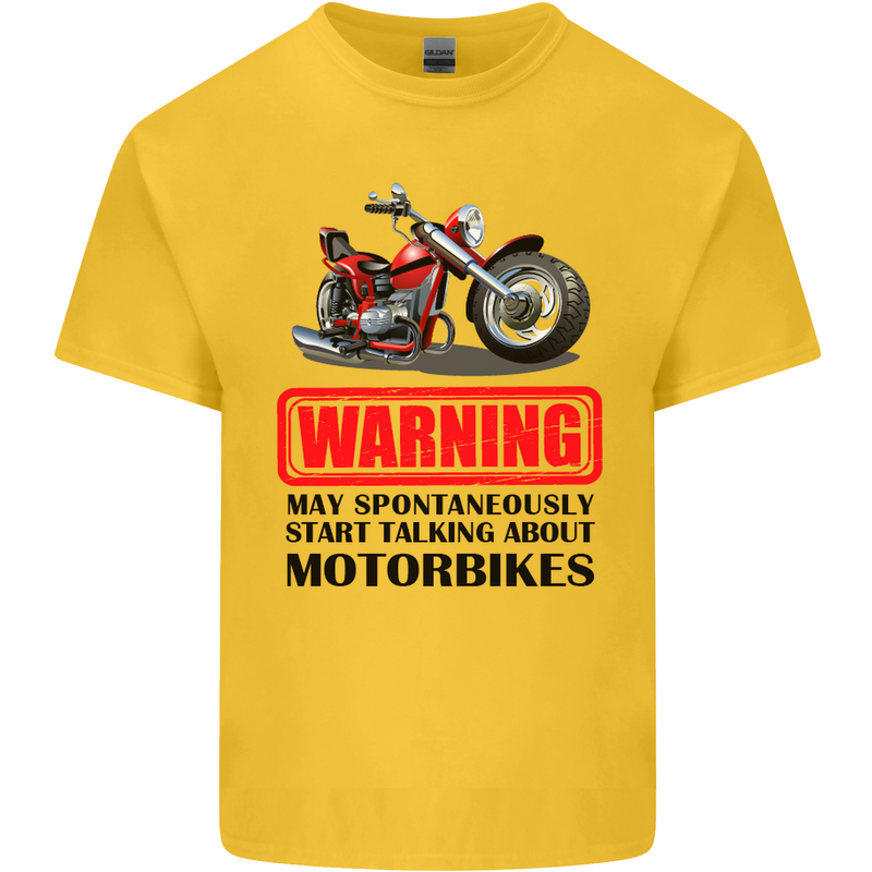 Start Talking About Motorbikes Motorcycle Mens Cotton T-Shirt Tee Top Yellow