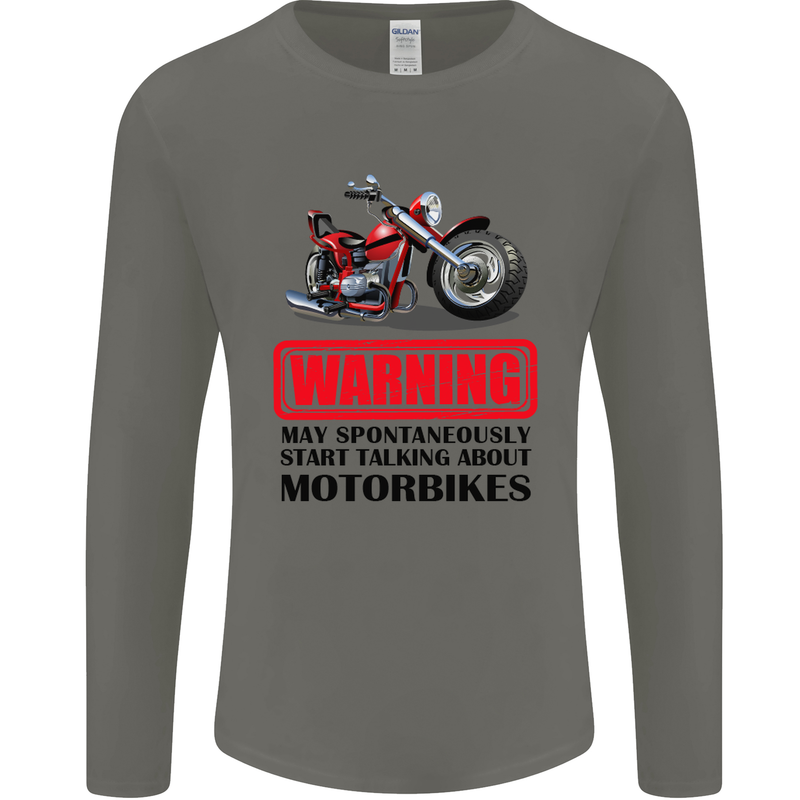 Start Talking About Motorbikes Motorcycle Mens Long Sleeve T-Shirt Charcoal