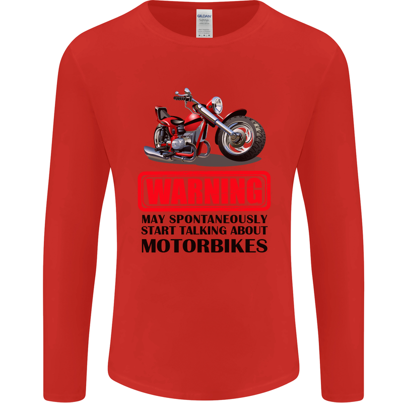 Start Talking About Motorbikes Motorcycle Mens Long Sleeve T-Shirt Red