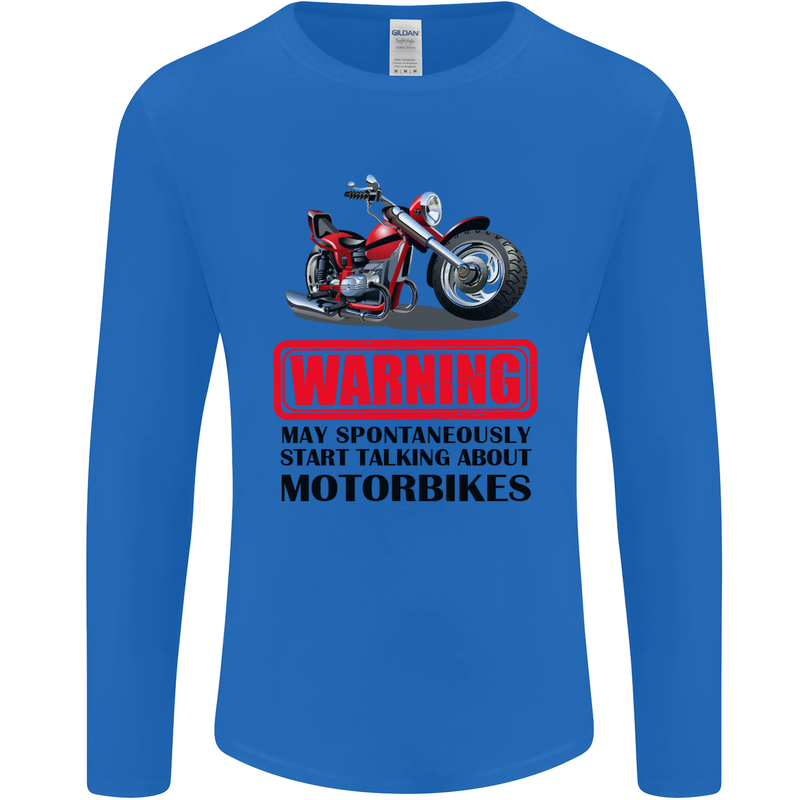 Start Talking About Motorbikes Motorcycle Mens Long Sleeve T-Shirt Royal Blue