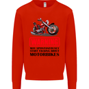 Start Talking About Motorbikes Motorcycle Mens Sweatshirt Jumper Bright Red