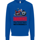 Start Talking About Motorbikes Motorcycle Mens Sweatshirt Jumper Royal Blue