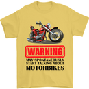 Start Talking About Motorbikes Motorcycle Mens T-Shirt Cotton Gildan Yellow