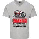 Start Talking About Motorbikes Motorcycle Mens V-Neck Cotton T-Shirt Sports Grey