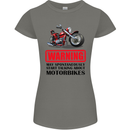 Start Talking About Motorbikes Motorcycle Womens Petite Cut T-Shirt Charcoal