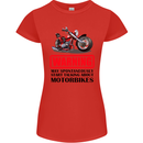 Start Talking About Motorbikes Motorcycle Womens Petite Cut T-Shirt Red