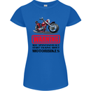 Start Talking About Motorbikes Motorcycle Womens Petite Cut T-Shirt Royal Blue