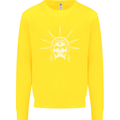Statue of Liberty Skull USA Gothic Biker Kids Sweatshirt Jumper Yellow