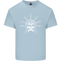 Statue of Liberty Skull USA Gothic Biker Kids T-Shirt Childrens Light Blue