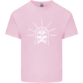Statue of Liberty Skull USA Gothic Biker Kids T-Shirt Childrens Light Pink