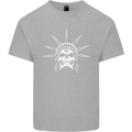 Statue of Liberty Skull USA Gothic Biker Kids T-Shirt Childrens Sports Grey