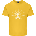 Statue of Liberty Skull USA Gothic Biker Kids T-Shirt Childrens Yellow