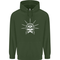 Statue of Liberty Skull USA Gothic Biker Mens 80% Cotton Hoodie Forest Green