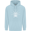 Statue of Liberty Skull USA Gothic Biker Mens 80% Cotton Hoodie Light Blue