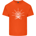 Statue of Liberty Skull USA Gothic Biker Mens Cotton T-Shirt Tee Top Orange