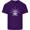 Statue of Liberty Skull USA Gothic Biker Mens Cotton T-Shirt Tee Top Purple