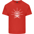 Statue of Liberty Skull USA Gothic Biker Mens Cotton T-Shirt Tee Top Red