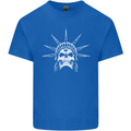 Statue of Liberty Skull USA Gothic Biker Mens Cotton T-Shirt Tee Top Royal Blue