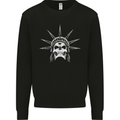 Statue of Liberty Skull USA Gothic Biker Mens Sweatshirt Jumper Black