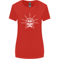 Statue of Liberty Skull USA Gothic Biker Womens Wider Cut T-Shirt Red