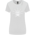 Statue of Liberty Skull USA Gothic Biker Womens Wider Cut T-Shirt White
