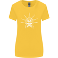 Statue of Liberty Skull USA Gothic Biker Womens Wider Cut T-Shirt Yellow