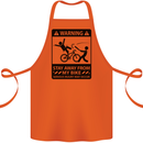 Stay Away From My Bike Cycling Cyclist Cotton Apron 100% Organic Orange