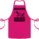 Stay Away From My Bike Cycling Cyclist Cotton Apron 100% Organic Pink