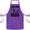 Stay Away From My Bike Cycling Cyclist Cotton Apron 100% Organic Purple