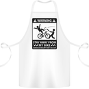 Stay Away From My Bike Cycling Cyclist Cotton Apron 100% Organic White