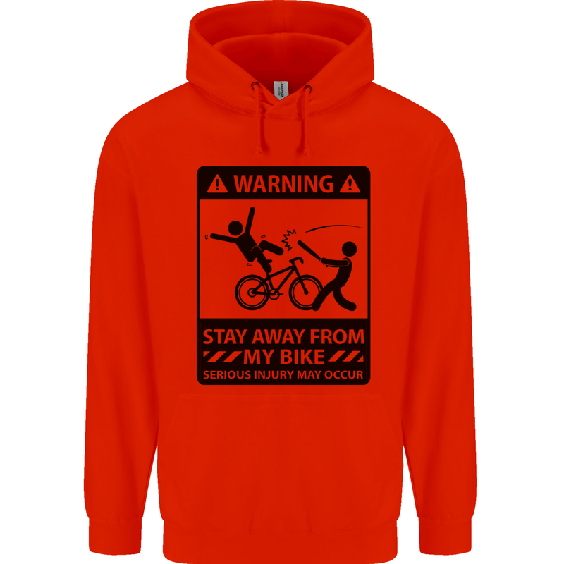 Stay Away From My Bike Cycling Cyclist Mens 80% Cotton Hoodie Bright Red