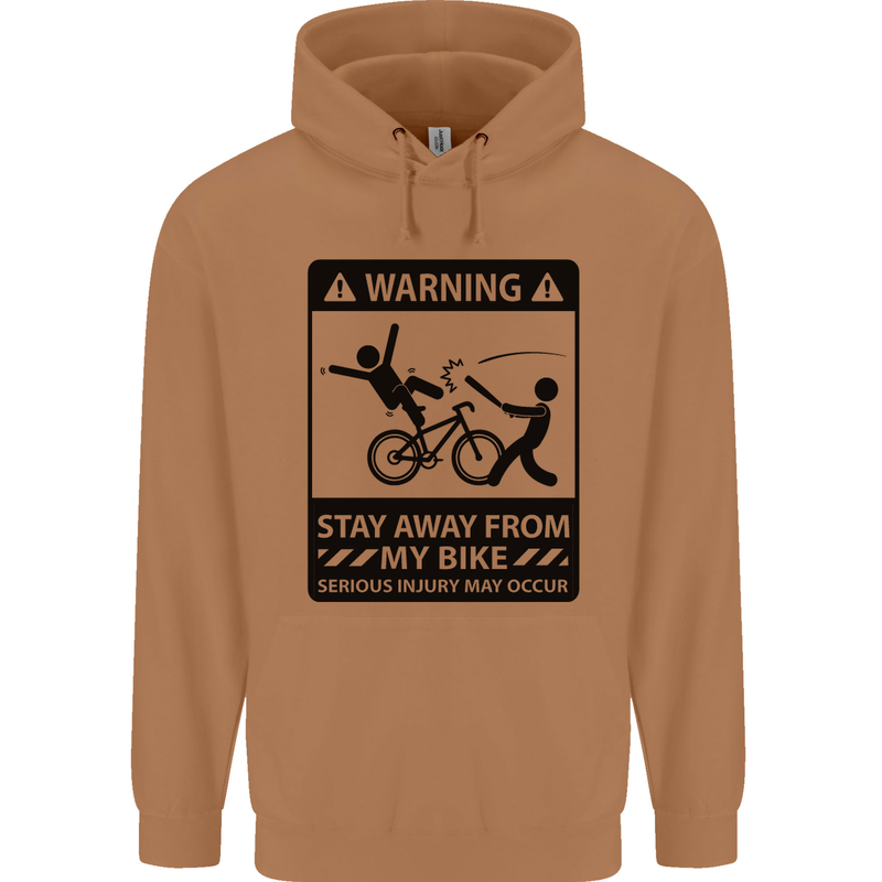 Stay Away From My Bike Cycling Cyclist Mens 80% Cotton Hoodie Caramel Latte