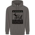 Stay Away From My Bike Cycling Cyclist Mens 80% Cotton Hoodie Charcoal
