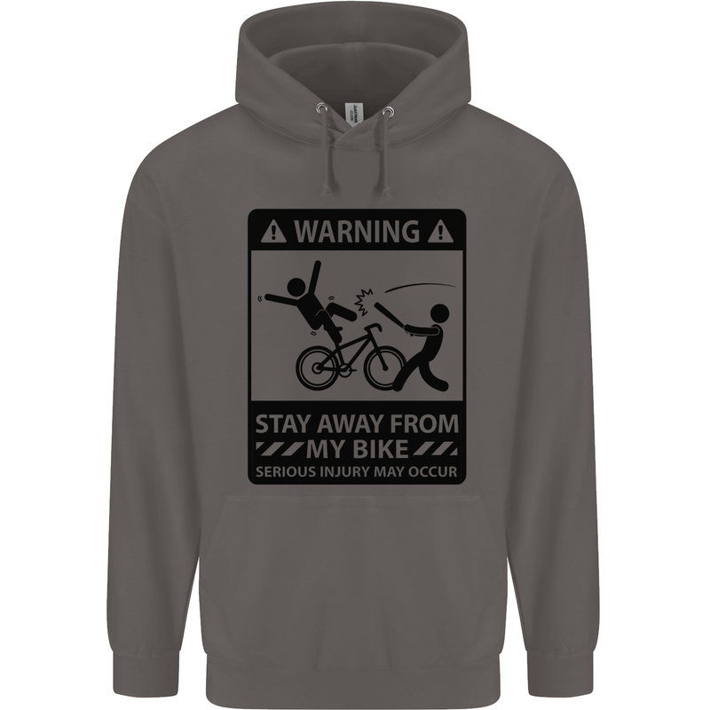 Stay Away From My Bike Cycling Cyclist Mens 80% Cotton Hoodie Charcoal