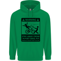 Stay Away From My Bike Cycling Cyclist Mens 80% Cotton Hoodie Irish Green