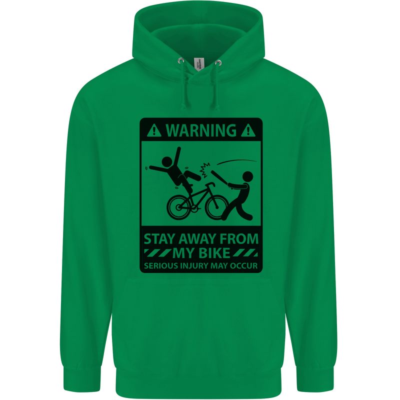 Stay Away From My Bike Cycling Cyclist Mens 80% Cotton Hoodie Irish Green