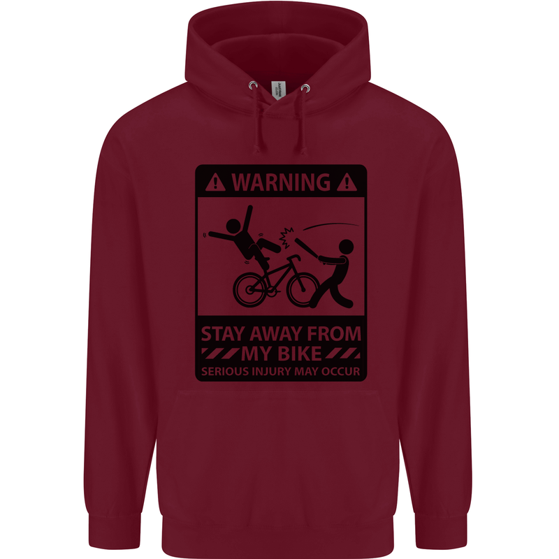 Stay Away From My Bike Cycling Cyclist Mens 80% Cotton Hoodie Maroon