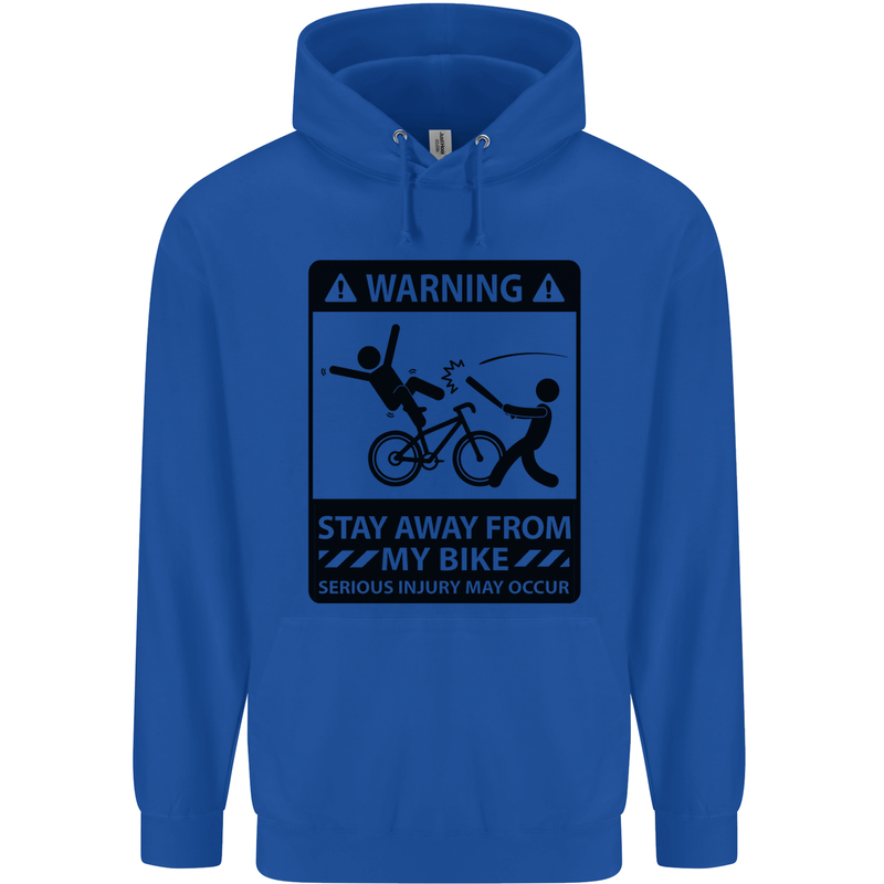 Stay Away From My Bike Cycling Cyclist Mens 80% Cotton Hoodie Royal Blue