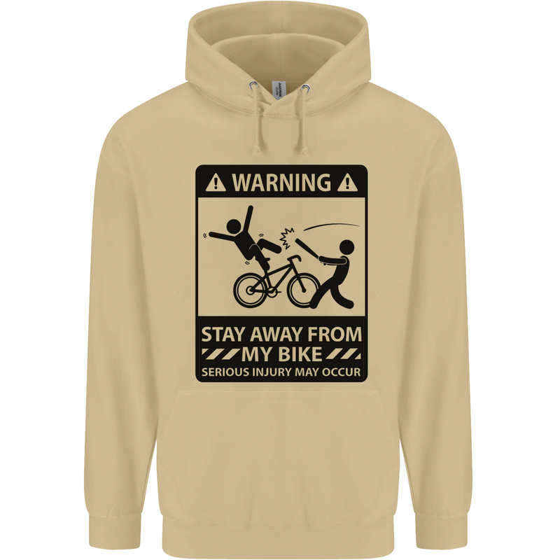 Stay Away From My Bike Cycling Cyclist Mens 80% Cotton Hoodie Sand