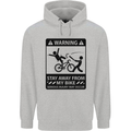 Stay Away From My Bike Cycling Cyclist Mens 80% Cotton Hoodie Sports Grey