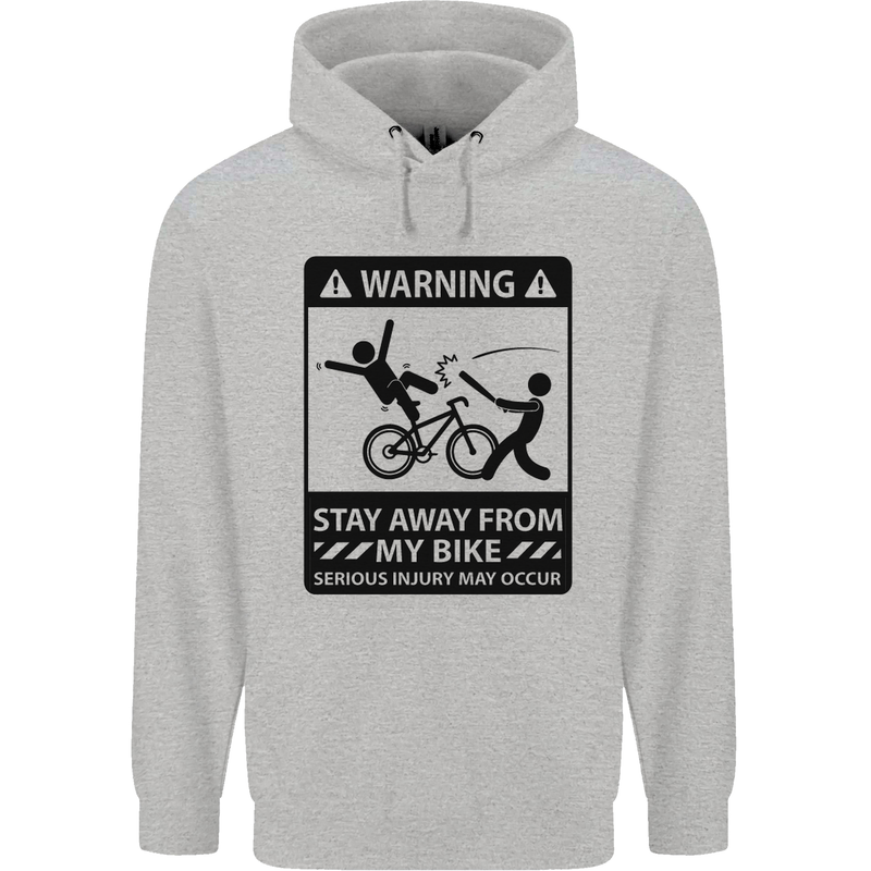 Stay Away From My Bike Cycling Cyclist Mens 80% Cotton Hoodie Sports Grey