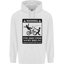 Stay Away From My Bike Cycling Cyclist Mens 80% Cotton Hoodie White