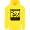 Stay Away From My Bike Cycling Cyclist Mens 80% Cotton Hoodie Yellow