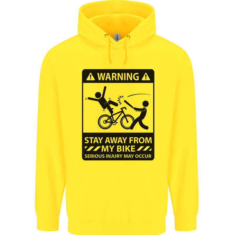 Stay Away From My Bike Cycling Cyclist Mens 80% Cotton Hoodie Yellow
