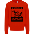 Stay Away From My Bike Cycling Cyclist Mens Sweatshirt Jumper Bright Red