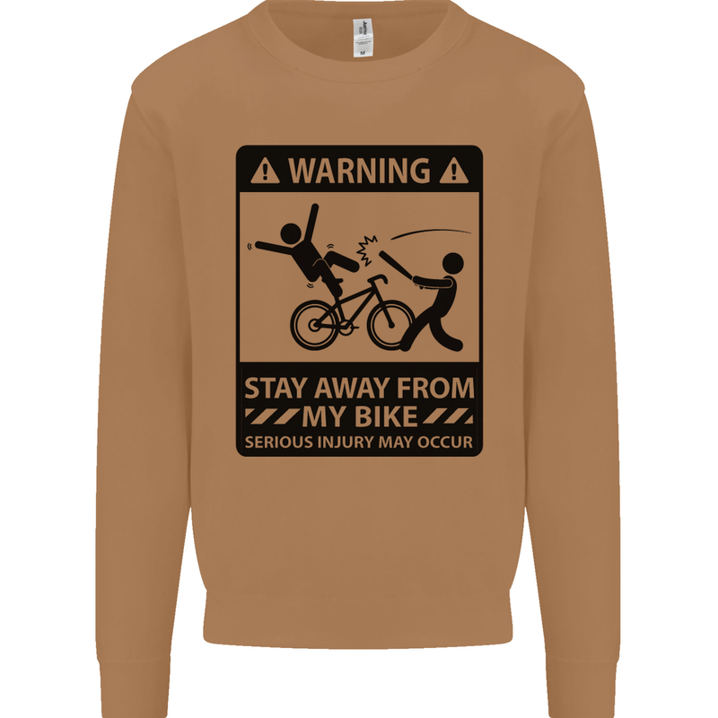 Stay Away From My Bike Cycling Cyclist Mens Sweatshirt Jumper Caramel Latte