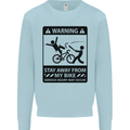 Stay Away From My Bike Cycling Cyclist Mens Sweatshirt Jumper Light Blue