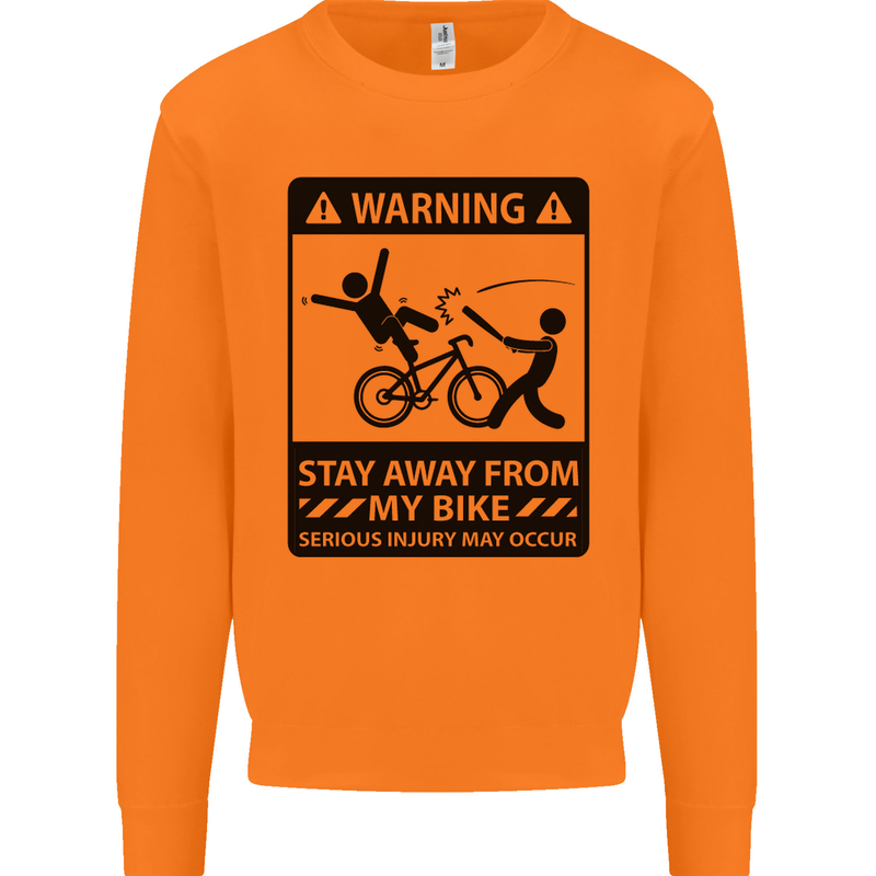 Stay Away From My Bike Cycling Cyclist Mens Sweatshirt Jumper Orange