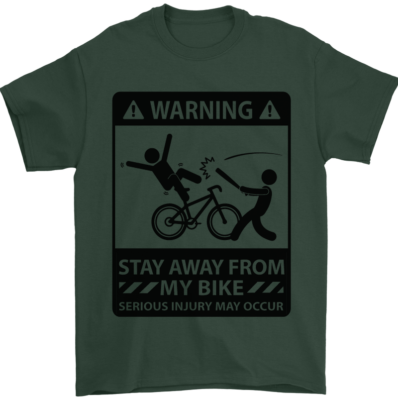 Stay Away From My Bike Cycling Cyclist Mens T-Shirt Cotton Gildan Forest Green