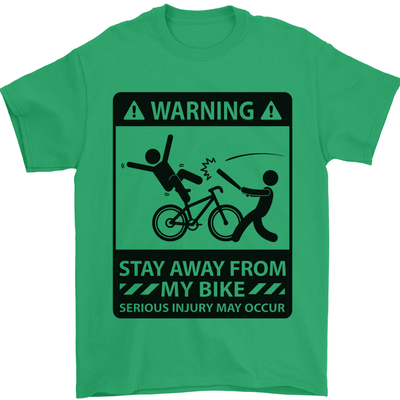 Stay Away From My Bike Cycling Cyclist Mens T-Shirt Cotton Gildan Irish Green
